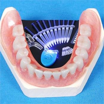 Teeth Whitening Kit (10) Gels (2) Trays (1) Blue White Led Light Whiten Teeth at Home Easy to Use Brighter Smile Fast Results