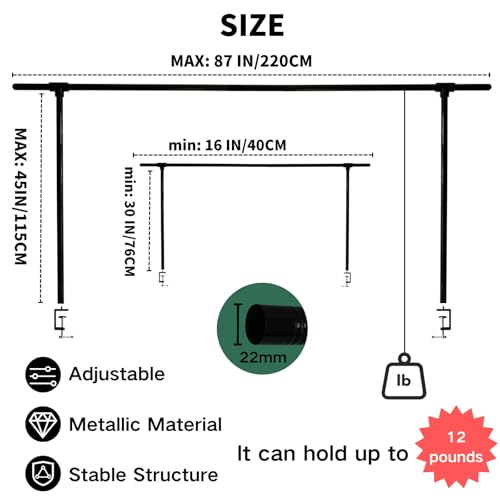 Support pour tringle de table réglable de 40,6 à 221 cm pour décors suspendus - 5