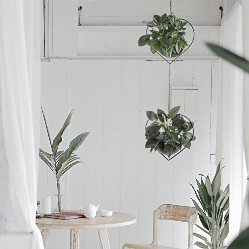 Hajia 2 Pack Heart Shaped Boho Hanging Plant Holder With 6Inch Detachable Pot, Black Metal Wall And Ceiling Plant Hanger For Indoor Outdoor, Minimalist Small Hanging Planter For Home And Wedding Decor #TOP2