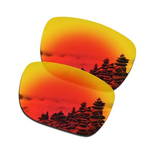 SmartVLT Lentes de reposição masculinas para óculos de sol Oakley Holbrook XL OO9417 - 12 opções, Vermelho fogo, Tamanho �nico