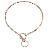 Kuntrona Pet Dog Snake Chain Choker Collar Heavy Metal Pet Training P Choke Slip Collars for Medium Large Dogs Pitbull Labrador Rose Gold 55cm