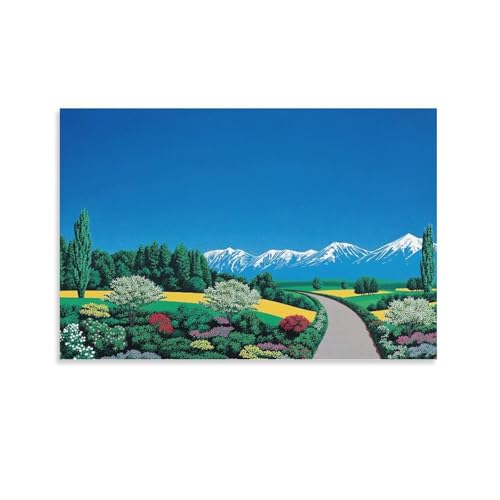 Poster Hiroshi Nagai déco murale moderne et grand tableau paysage de montagne rétro en 50x75 cm