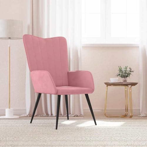 Genérico Sillón de Relax de Terciopelo Rosa,Mobiliario,Sillas,Sillones-327681