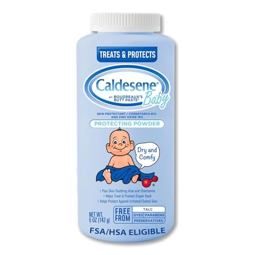 Caldesene Dry & Comfy Baby Powder with Zinc Oxide & Cornstarch, Free from Talc & Preservatives, 5 Oz.