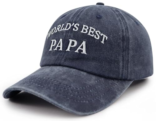 Image of World's Best Paw Paw Papa Uncle Hat for Grandpa Dad Men, Funny Adjustable Cotton Embroidered Grandfather Father Baseball Cap