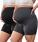 BONVIGOR Buttercloud Maternity Shorts Over The Belly - 5' Plus Size Pregnancy Biker Shorts Women Workout Yoga...