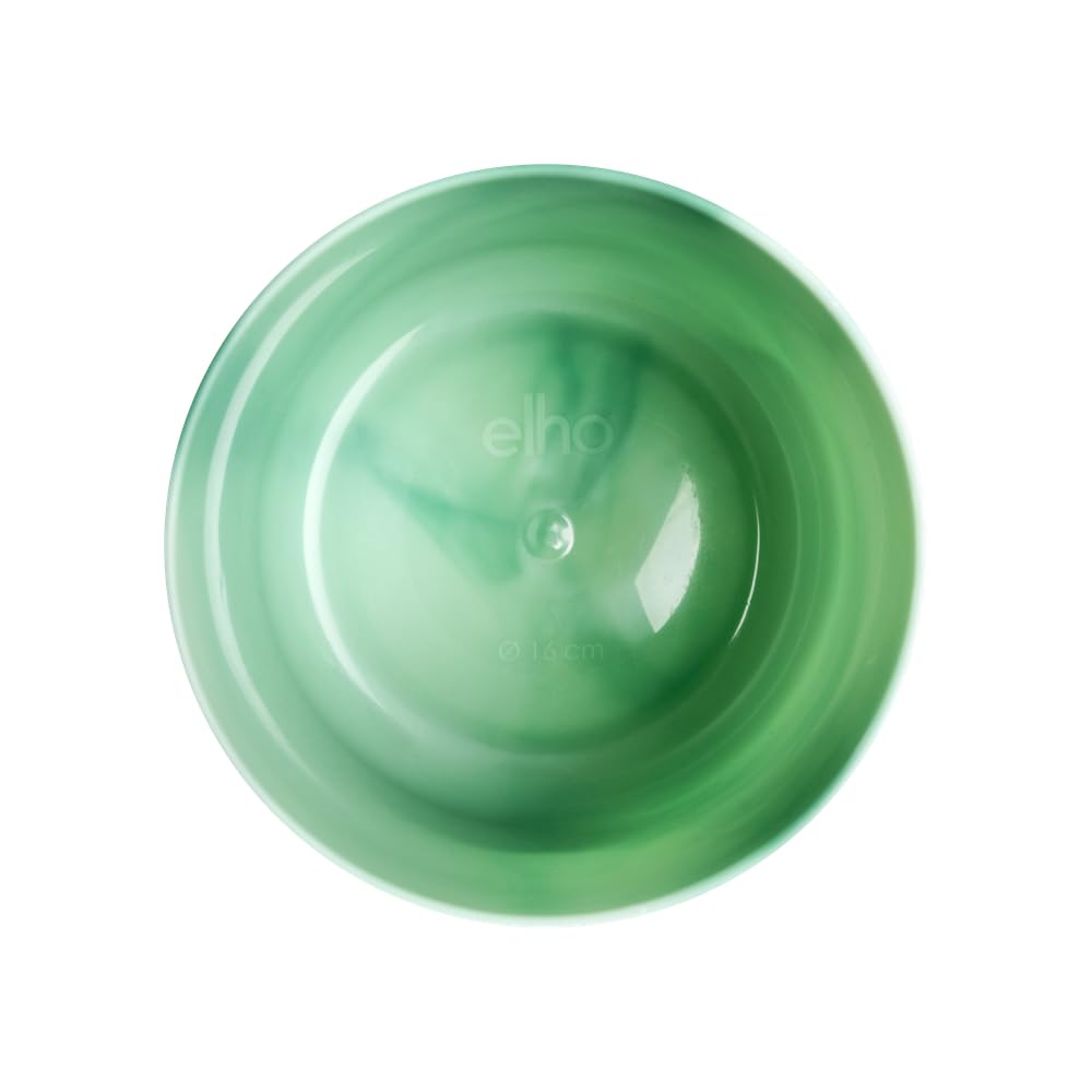 elho The Ocean Collection okrągła 18 cm – doniczka na kwiaty do wewnątrz, w 100% z recyklingu, wykonana z odpadów morskich, zielona/zieleń Pacyfiku