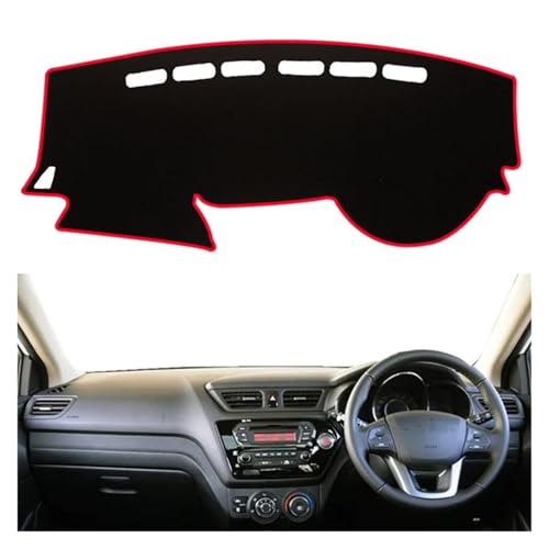 Moqueta de salpicadero Kia Rio 3 K2 acabado elegante negro borde rojo 2012-2017 2