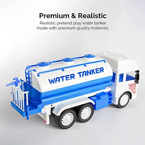 Image of Toy Truck Diecast Cars Truck with Light and Sound Pull Back Vehicles Toy Trucks for Kids ?Colors as Per Stock? (Water Tanker)