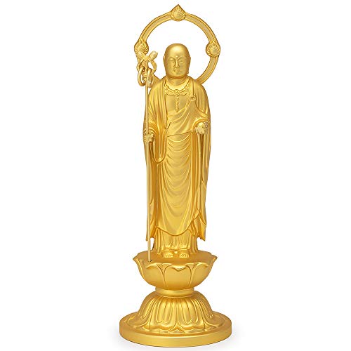 仏壇屋 滝田商店 仏像 地蔵菩薩 合金製 (高さ10.2cm×巾3.5cm)【牧田秀雲作】◆子育て・水子供養・守護【滝田商店発行 証明書付】