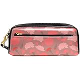 ペンケース カーネーション 花柄 ペンポーチ 筆箱 PUレザー メンズ レディース 学生 小物入れ シンプル 個性的 おしゃれ 化粧ポーチ