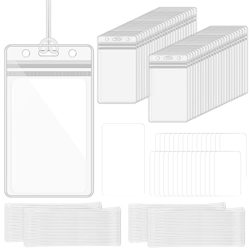 butterfunny 50 Sets Clear Luggage Tags with Loop Straps...