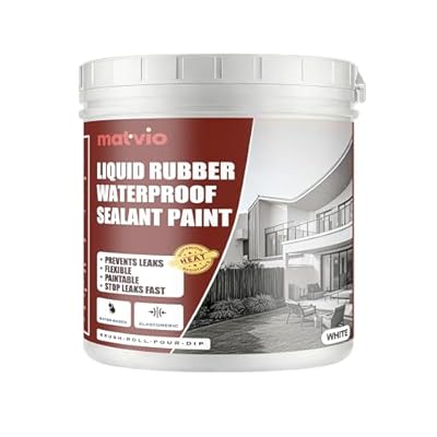 Matvio White RV Roof Coating - Solar Reflective Liquid Rubber Waterproof Sealant - UV & Heat Resistant Protective Paint for Camper, Trailer & Metal Roofs - Cool Roof Elastomeric Membrane - 1 Quart