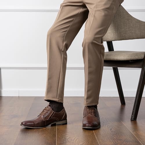 Image of Jousen Men's Dress Shoes Leather Classic Formal Mens Oxfords Retro Derby Oxford