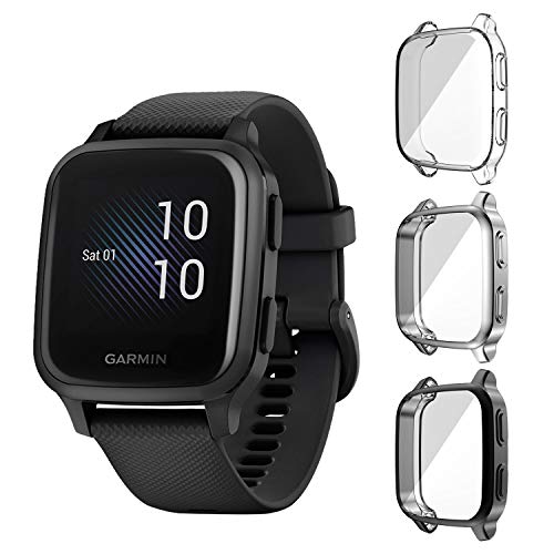 Seltureone �y3�Z�b�g�zGarmin Venu Sq/Venu Sq 2/ Venu Sq music/Venu Sq 2 music�p�ی�P�[�X �[�d�\�� TPU�f�� �ی�J�o�[ �_�炩���t���[�J�o�[ �������� �E���ȒP �ϏՌ��� �_��i