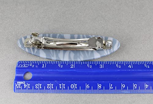 Generic 208550914-GRYBRN Black White Zebra Print Curved Barrette Hair Clip Accessory 3.5 Inches Long Oval Barrette Zebra Stripe thumb #5