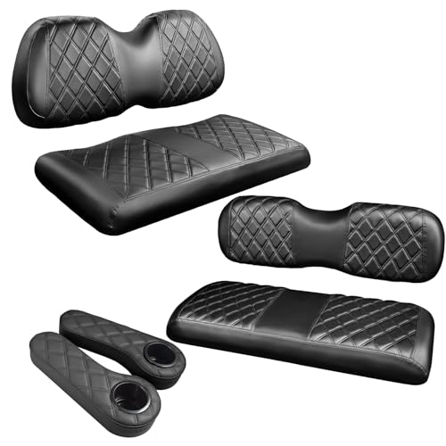 NOKINS Golf Cart 4pc Diamond Seat Covers & Armrest for Club Car Precedent