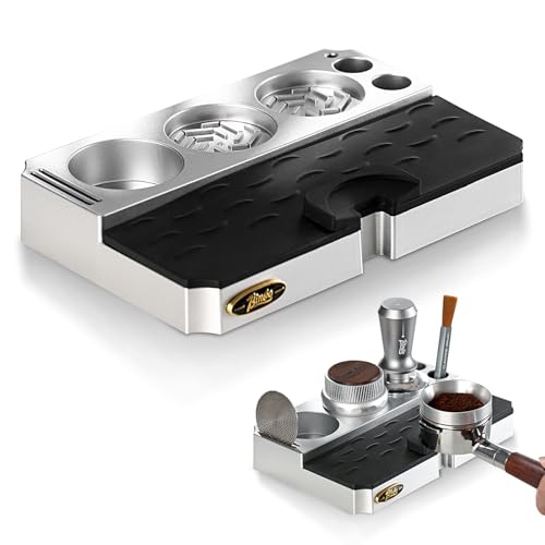 Comparison: Best Espresso Tamping Station 8 Bincoo Espresso Tamping Station - Lightweight Organizer with Removable Mat, Fits 58/54/53/51mm Portafilters, Tmaper, Non-Slip Base, Compact Coffee Bar Space Saver