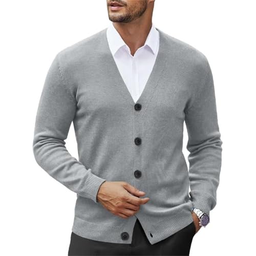 Men V-Neck Knitted Cardigan Lightweight Button Down Sweater Outdoor Streetwear Casual Style2