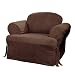 Sure Fit Soft Suede T-Cushion - Chair Slipcover  - Chocolate (SF34701)
