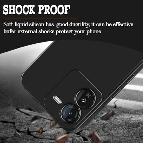 Image of Back Cover for iQOO Z9 5G | Full Camera Protection | Premium Liquid Silicon Case | Flexible Bumper Case for iQOO Z9 5G (Black)