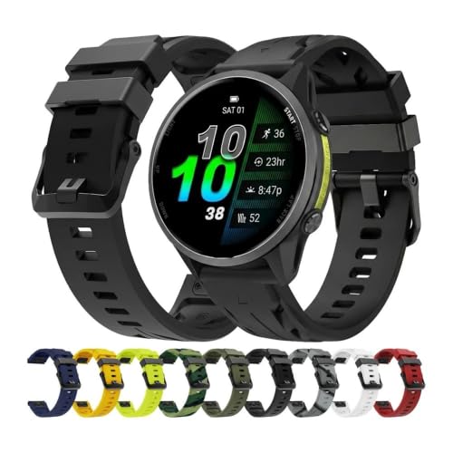 Correa de silicona lavable de 22mm compatible con Garmin Fenix8 47mm verde 2