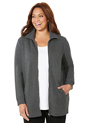 Catherines Women's Plus Size Quilted Knit Jacket