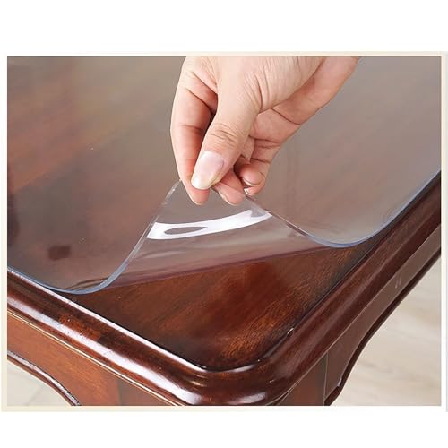 Mantel de PVC impermeable de alta calidad, 3 mm, placa de cristal transparente, mantel de vidrio suave, a prueba de aceite, cubierta de escritorio de oficina, resistente a la suciedad, 70 x 120 cm