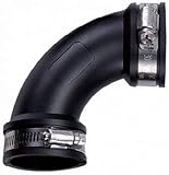 Flexibel einsatzbar AquaForte PVC Elastomer, flexibler Bogen, 90 Grad, Ø 110 mm (Klemmbereich 110-100 mm), enorm flexibel!