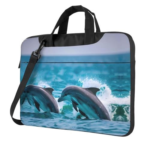 Sacoche pour ordinateur portable 14 pouces à motif dauphins pour vos trajets urbains