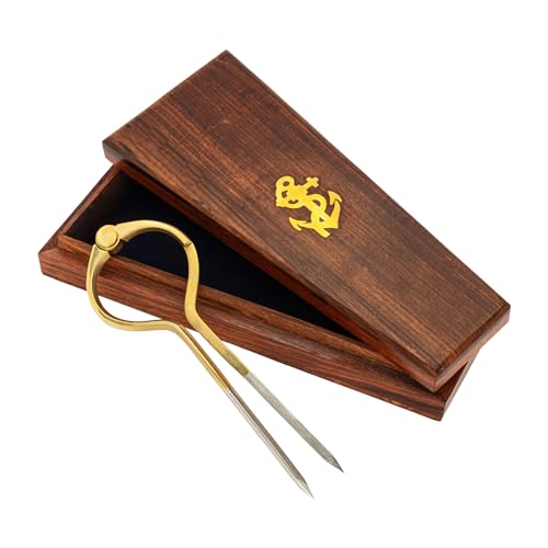 Brass Boat Compass In Varnished Wood Box For Sale At