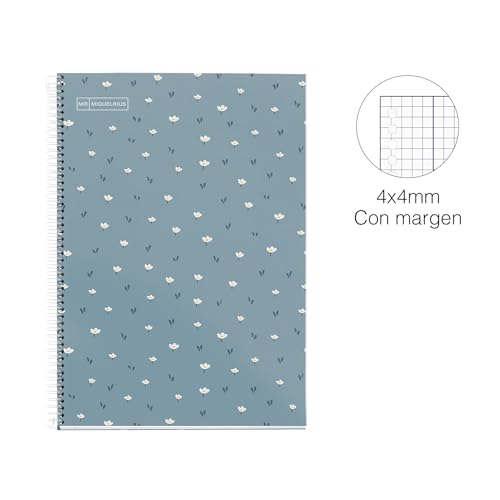 Miquelrius, Pack of 4 school notebooks 4x4mm, folio size (215 x 309 mm), 80 sheets of 90 g/m², 4 mm grid with margin - Image 3
