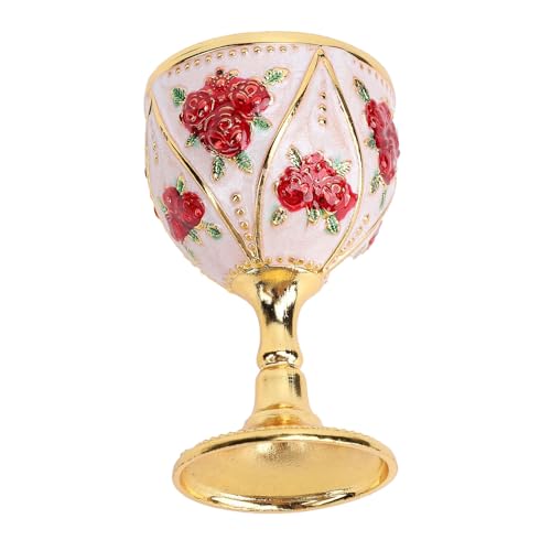 Copo de Vinho Em Liga de 30ml, Padrão Rosa, Decorativo, Portátil, Elegante, Estilo Europeu, Copo de