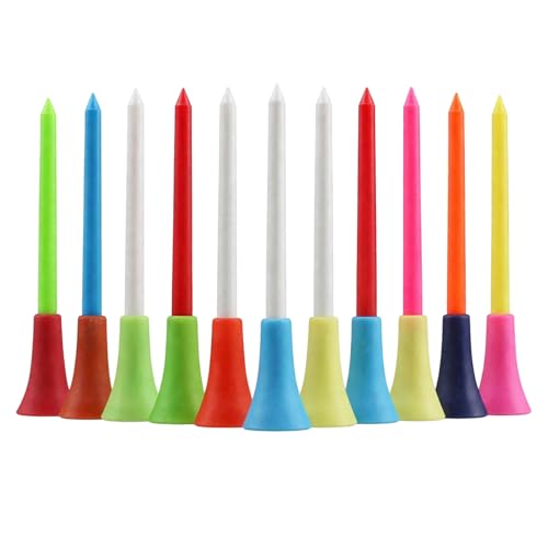 GYTFOG 50 Pcs Golf Tees Rubber Golf Tees Mixed Colors Golf Tees With Rubber Cushion Tops Golf Practicing Tees for Golfer Small Golf Tees for Golf Training