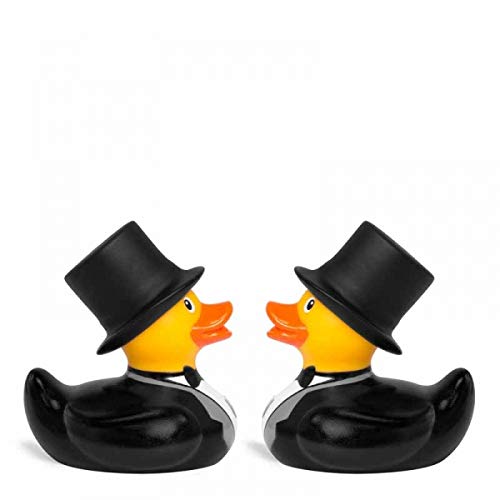 Groom & Groom Bud (mini Set) Rubber Ducks Bath Toy by Bud Duck | Elegant Gift Packaging I do | Child Safe | Collectable