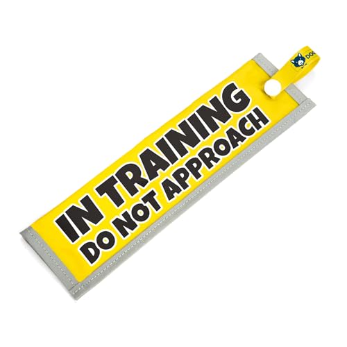 dogkit In Training Do No Approach Space Awareness - Funda para perros nerviosos reactivos, reflectante, impermeable, de doble cara para correa de perro (amarillo, liso)