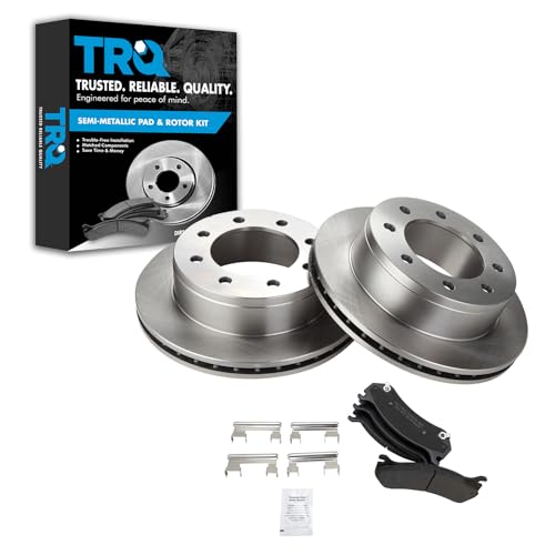 Image of TRQ Rear Brake Pad and Rotor Set Semi Metallic Vented Rotors