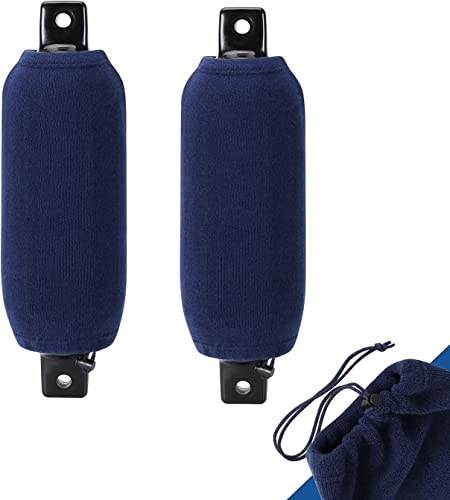 Affordura Boat Fender Covers | 2 & 4 Packs (Navy Blue) | Size: 8.5″ X 16″, 10″ X 22″ & 12″ X 24″ | Marine Bumper Covers, Premium Fleece Material, Great For 6.5, 8.5 & 10 Inch Fender #TOP12
