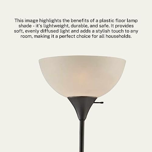 Lightaccents Black Pole Floor Lamp Torchiere With White Opal Bowl Shade - Susan Modern Standing Lamp For Living Room/Office Lamp 72" Tall - 150-Watt (Black 1 Light) #TOP6