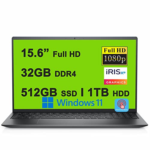 Dell Inspiron 15 3000 3511 Premium Business Laptop I 15.6 inch Full HD Touchscreen I 11th Gen Intel 4-Core i7-1165G7 I 32GB DDR4 512GB SSD + 1TB HDD I Intel Iris Xe Graphics I HDMI Win11 Black