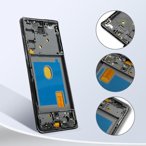 AMOLED for Samsung Galaxy S20 FE/S20 FE 5G Screen Replacement Kit Black with Frame- LCD Display Touch Screen Digitizer - SM-G781U1/DS G781A G781W G781V - 6.5 inch (Support Fingerprint Function)