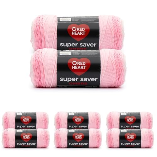 Image of Red Heart Super Saver Jumbo Light Pink Yarn - 8 Pack of 10oz /283g - 100% Acrylic - #4 Worsted (Medium) - 482 Yards - Knitting /Crochet