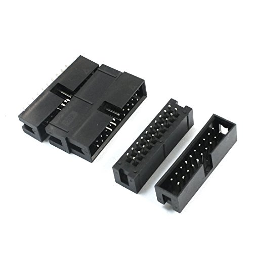 5pcs 20Pins 2.54mm IDC Socket Box regletas de espigas rectas Negro