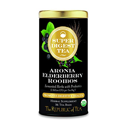 Image of The Republic of Tea Organic Aronia Elderberry Rooibos SuperDigest Tea | Probiotic Tea Bags (36 count)