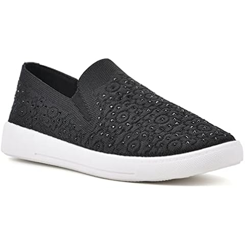 WHITE MOUNTAIN Women's Unit Sneaker, Black/Fabric, 8 M Cover