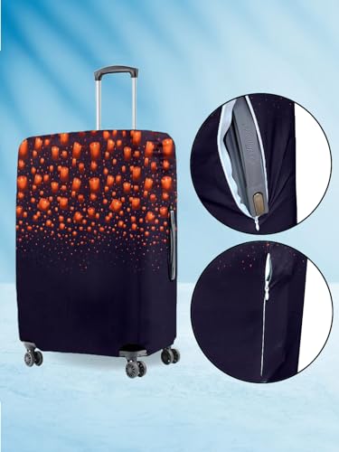 Image of Cortina Eco-Friendly Abstract Print Luggage Protective Cover|Large|Fits 26-30 Inch Luggage|Polyester-Spandex|72cm (28 inch)|Travel Suitcase Protectors|Anti Scratch|Pack of 1|Blue 10