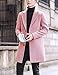 Springrain Men's Wool Blend Pea Coat Notched Collar Single Breasted Overcoat Warm Winter Trench Coat(Pink-M)