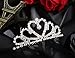 Lovelyshop Mini Heart Rhinestone Tiara for Wedding Bride Prom Birthday Pegeant Prinecess Party-6 Packs