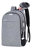 MOCHILA COM TRAVA ANTIFURTO | MASCULINA | FEMININA | UNISSEX | ESCOLAR | PARA NOTEBOOK | VIAGEM | COM SENHA (Cinza)