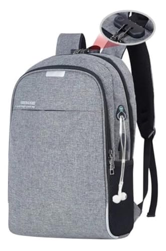 MOCHILA COM TRAVA ANTIFURTO | MASCULINA | FEMININA | UNISSEX | ESCOLAR | PARA NOTEBOOK | VIAGEM | COM SENHA (Cinza)